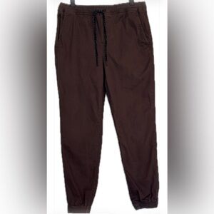 RSQ Men's Twill Brown Joggers With Elastic Waist and Cuff. Size M